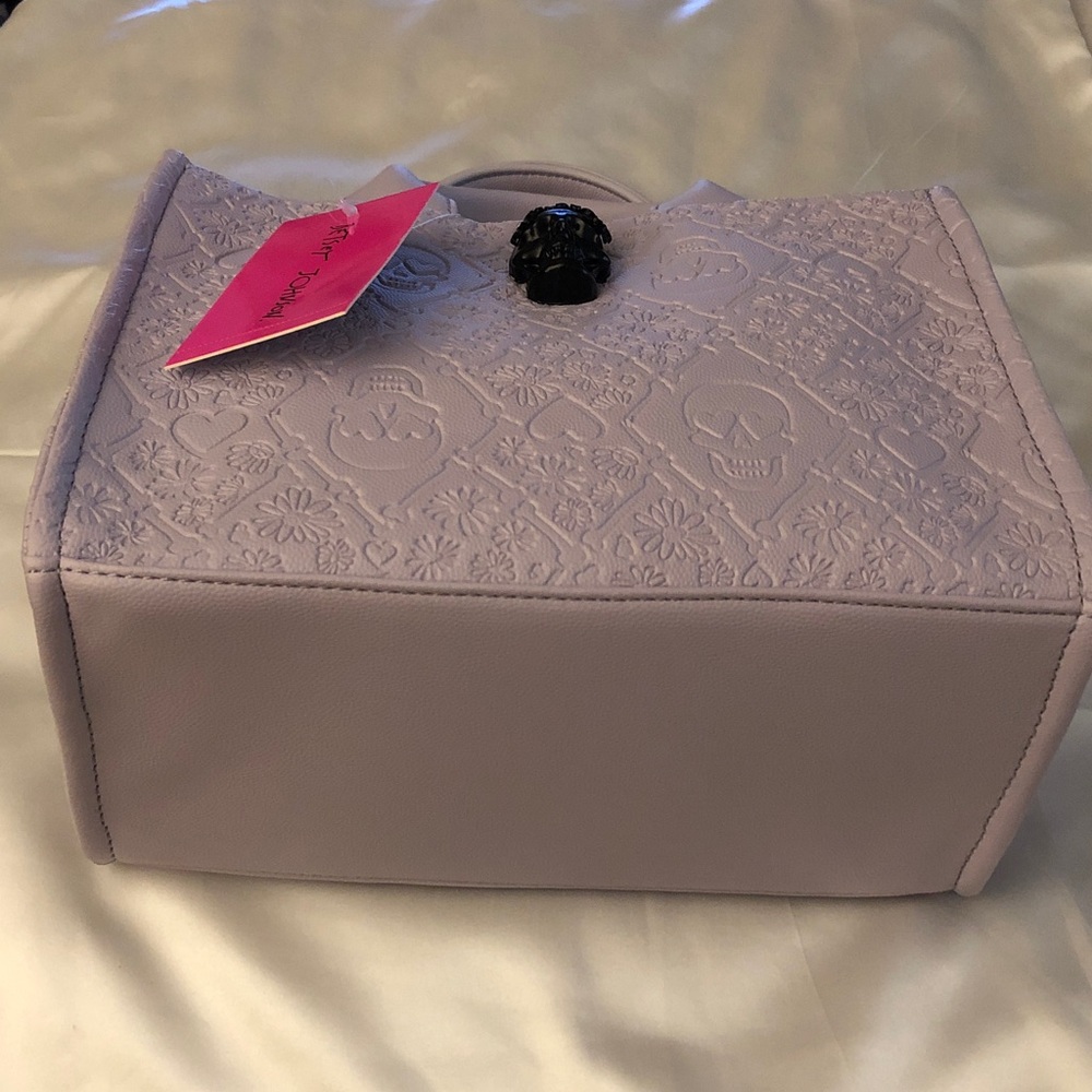 Betsey Johnson XOOLIVE Lilac Embossed Skull Satchel Crossbody Bag Purse NWT - Picture 15 of 15